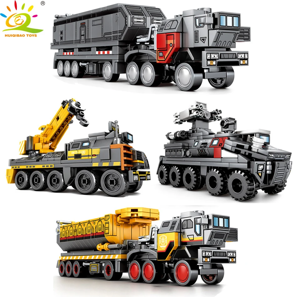 

HUIQIBAO 996+pcs Military Movie Trucks Model Building Blocks Army Wandering Earth Vehicles Soldiers City Bricks Toy For Children