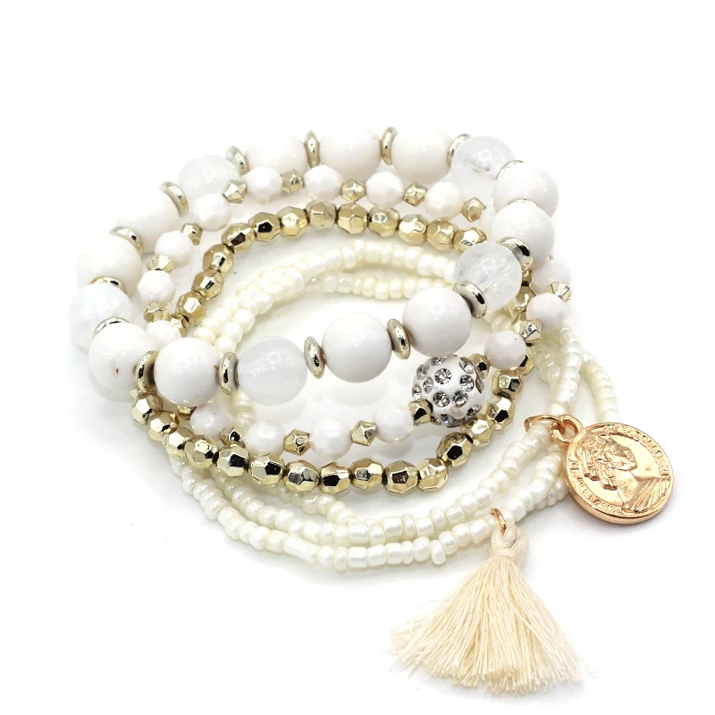 Новинка 2017 Модный женский богемный Браслет Шамбала карамельных цветов из