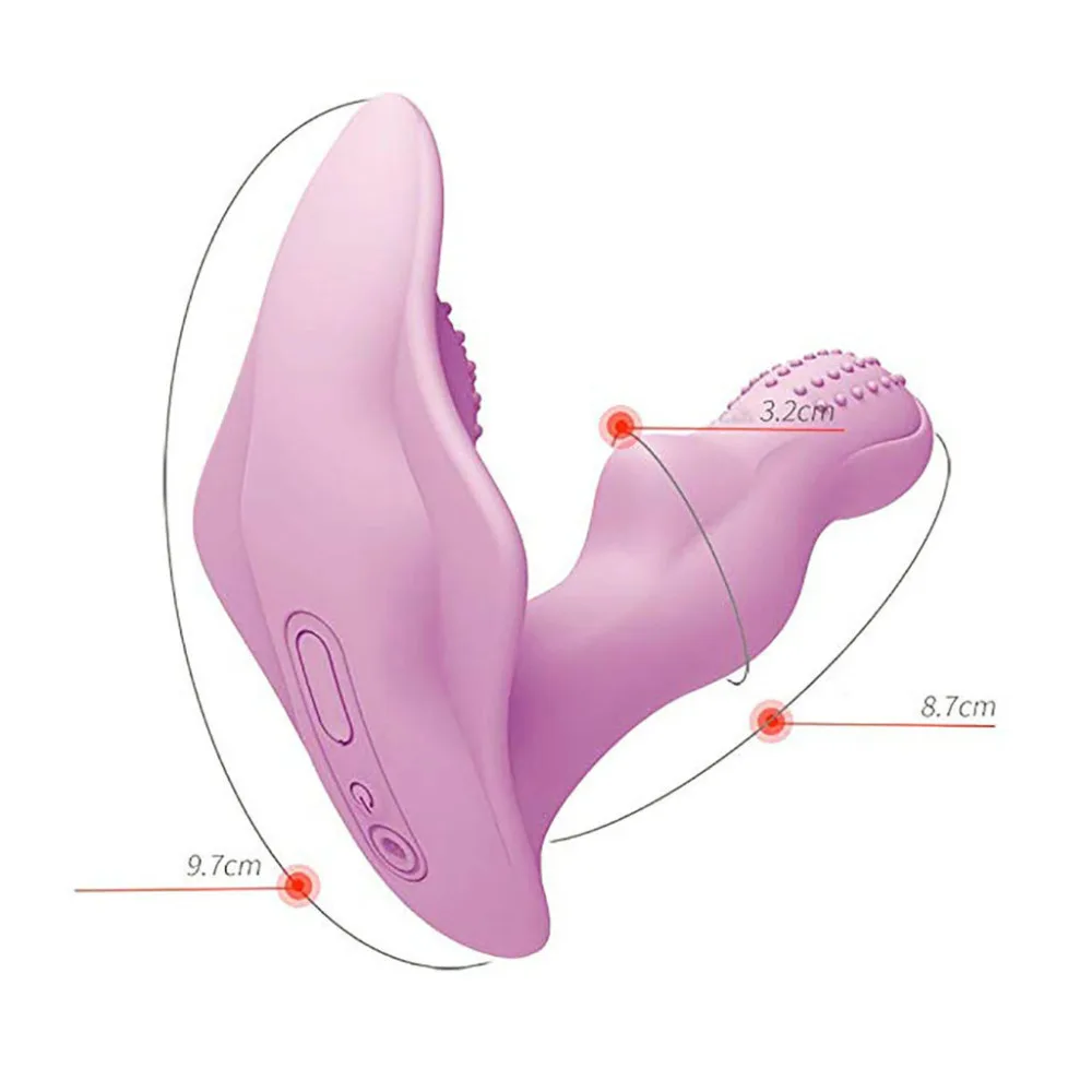Носимая бабочка фаллоимитатор с подогревом Вибратор для взрослых интимные