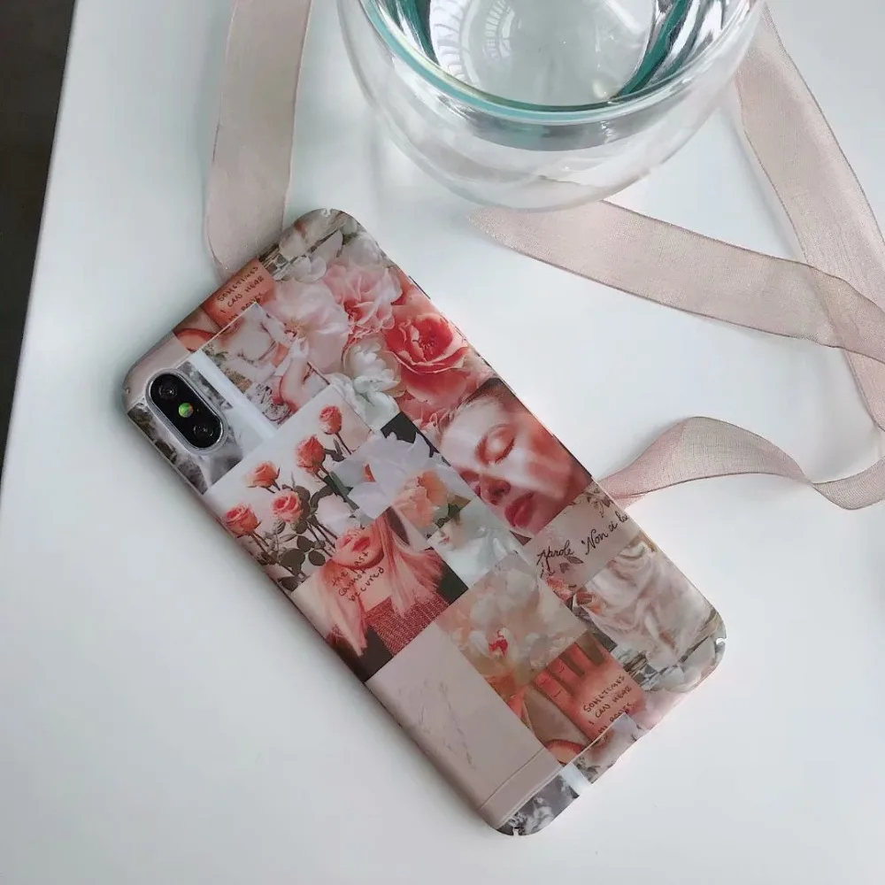 Роскошный Винтажный чехол для телефона с цветочным узором iPhone XS Max XR чехлы 6 6S 7 8 Plus