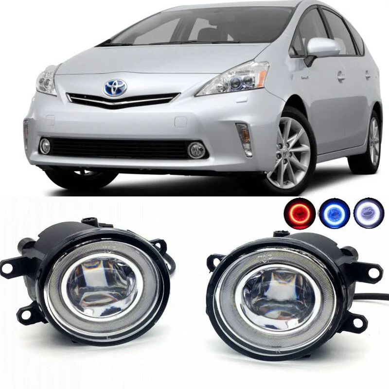 Светодиодные противотуманные фары для Toyota Prius V 2012 2015 2 в 1 3 цвета дневные ходовые