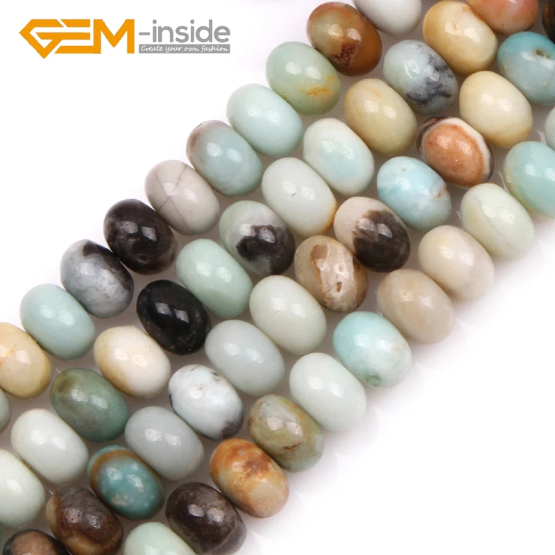 Оптовая продажа! Каменные бусины-разделители Rondelle Amazonite незакрепленные Гладкие