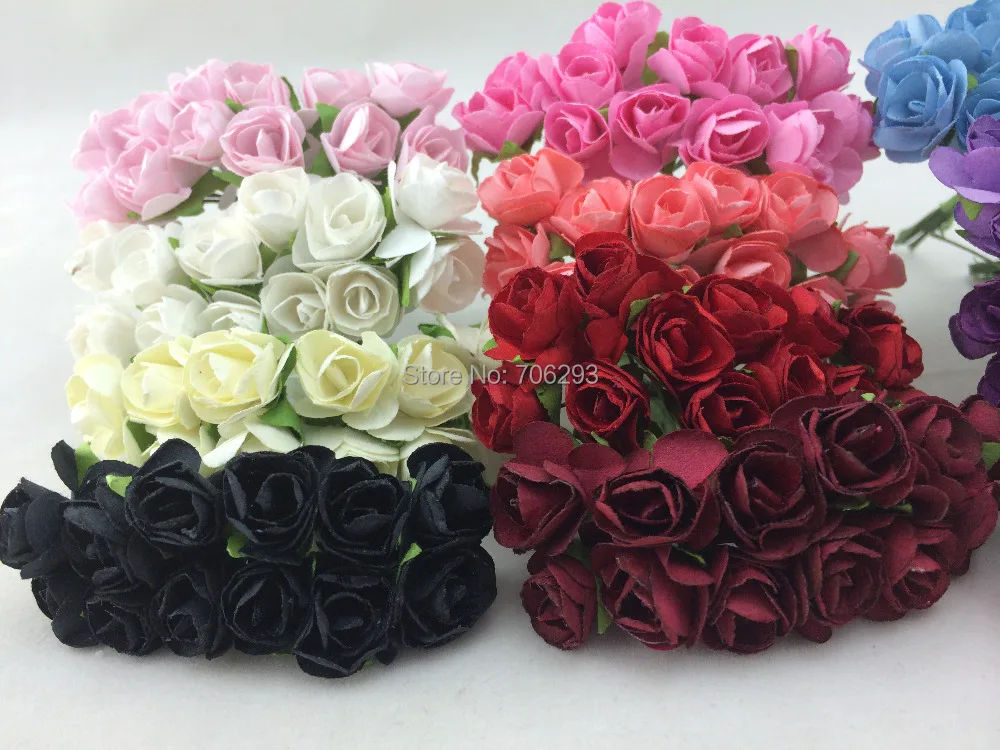 144 шт./лот букет цветов ручной работы из тутовой бумаги/стебель