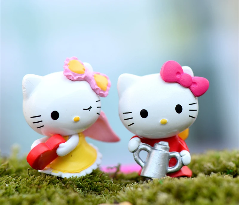 (6 шт./лот) миниатюрные фигурки KT cat игрушки Милая модель детские 3 см ПВХ японское