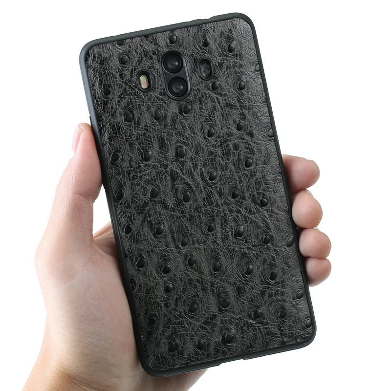

brand phone case ostrich grain full-wrapped phone case For Huawei Mate 20 10 9 Pro 20X lite full handmade custom processing
