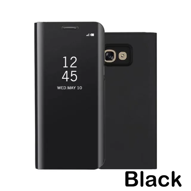 Black For A5 2017 Зеркальный чехол для samsung Galaxy A5 SM-A520F SMA520F чехол Роскошный кожаный флип смарт-подставка для samsung A5 Fundas - Цвет: Black For A5 2017
