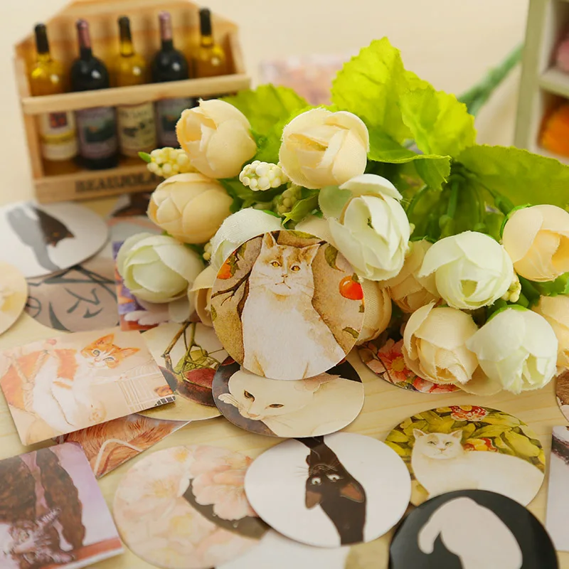 Набор наклеек для ежедневного дневного ярлыка с котом 40 шт. декоративные