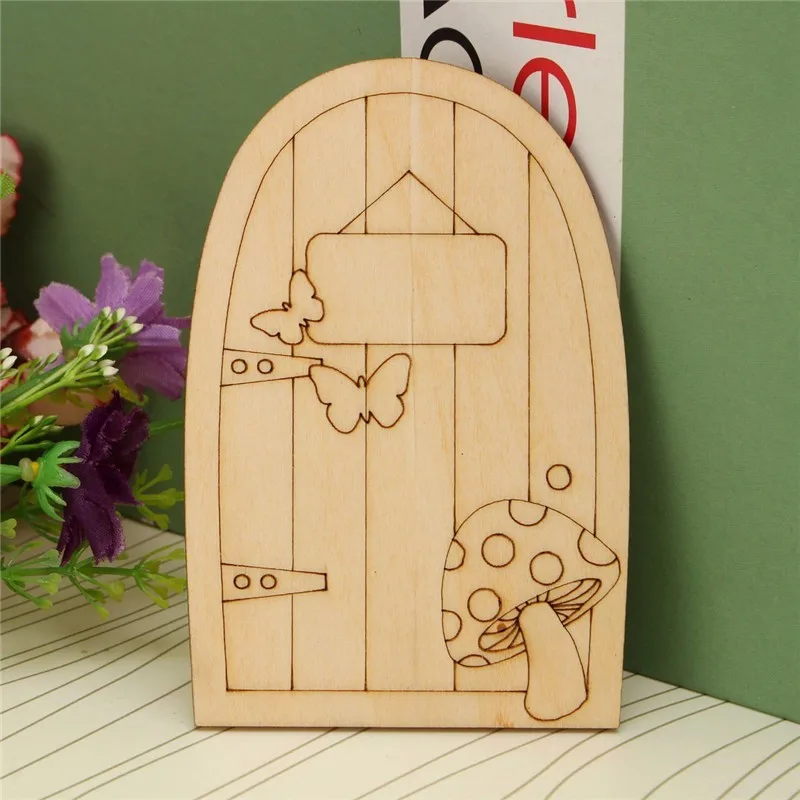 (10 шт./лот) деревянные миниатюрные сказочные садовые вывески Fab для дверей Elf