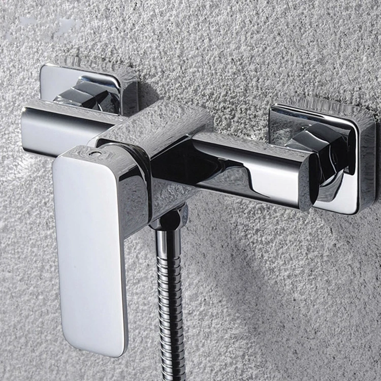Chrome Solid brass shower mixer faucet wall mounted Cold and hot water tap mixing valve set-M54543 | Обустройство дома