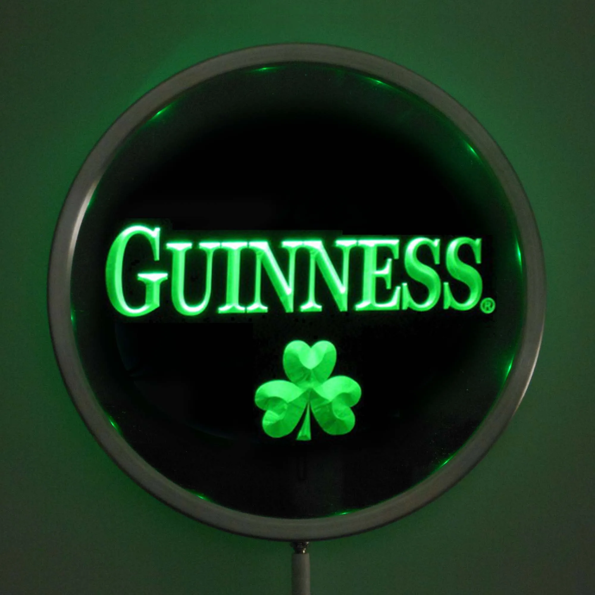 Фото Rs-a0095 Guiness Shamrock светодиодсветодиодный Неоновые Круглые вывески 25 см/10 дюймов-RGB вывеска для бара многоцветный пульт дистанционного беспрово... №1