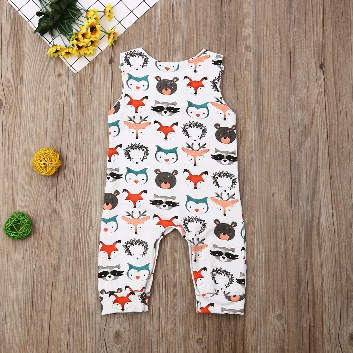 

Pudcoco Christmas Newborn Infant Baby Girls Boy Clothes Sleeveless Animal Print Cute Romper Cotton Casual Outfits Jumpsuit 0-24M