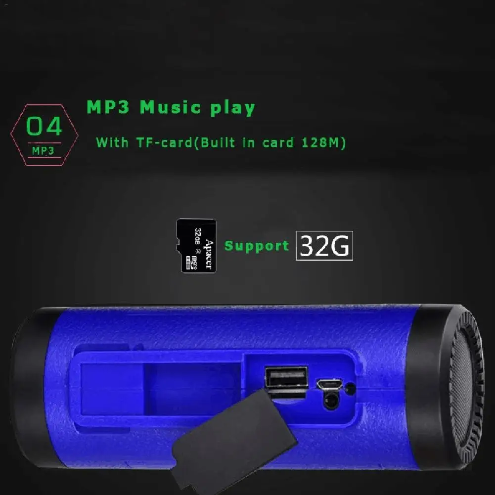 Беспроводной Bluetooth динамик наружное радио FM TF карта Аудио фонарик портативный