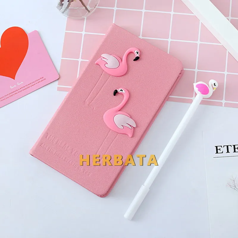 Набор из блокнота с Фламинго 2018 блокнот ручкой набор для дневника ежедневника