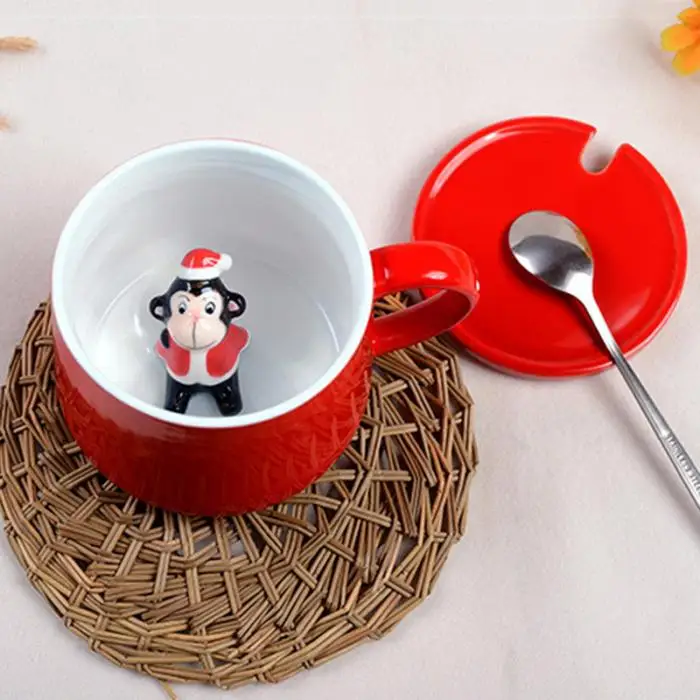 Christmas Cup Mug 3D Animal Ceramics Cute Cartoon For Coffee Milk Tea Home Office TT-best