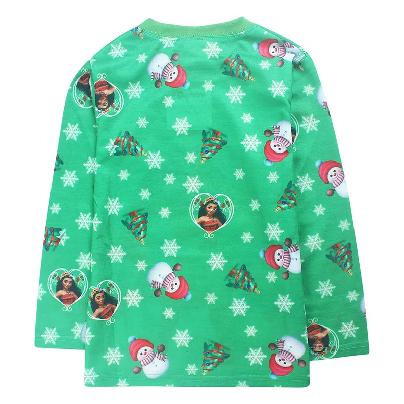 Детские рождественские пижамы для девочек детская зимняя одежда сна зеленого и