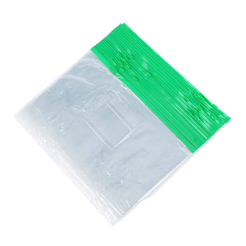 Office Green Clear Size A4 Paper Slider Zip Folders PVC Files Bags 20PCS | Канцтовары для офиса и дома