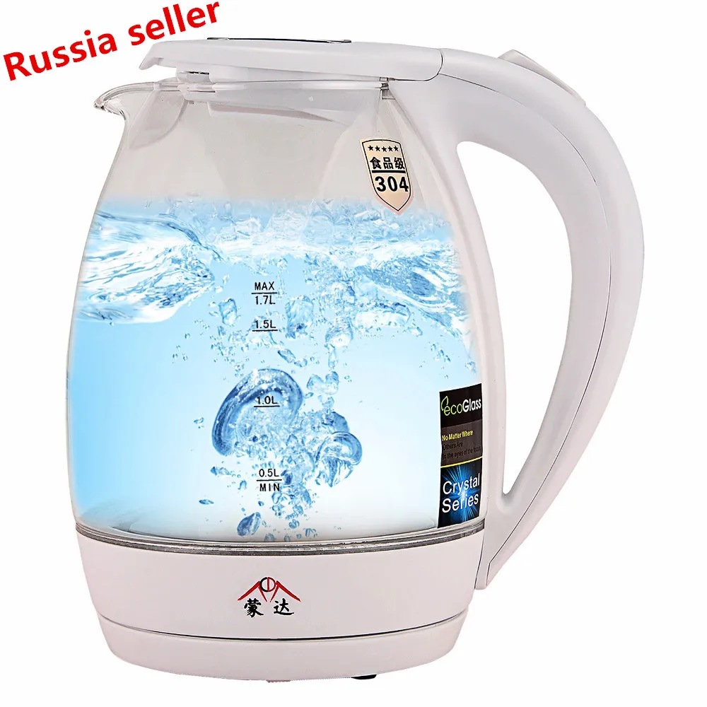 Синий светодио дный светодиодный боросиликатное стекло электрический чайник с