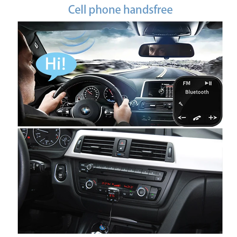 Автомобильный FM передатчик Комплект беспроводной Bluetooth громкой связи USB LCD SD