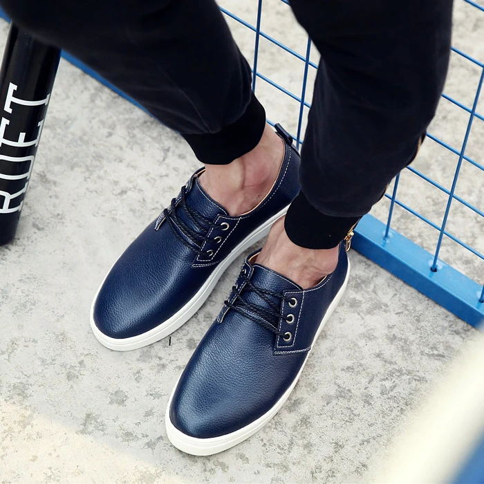 Мужские повседневные кожаные кроссовки удобная прогулочная обувь Мягкая Белая