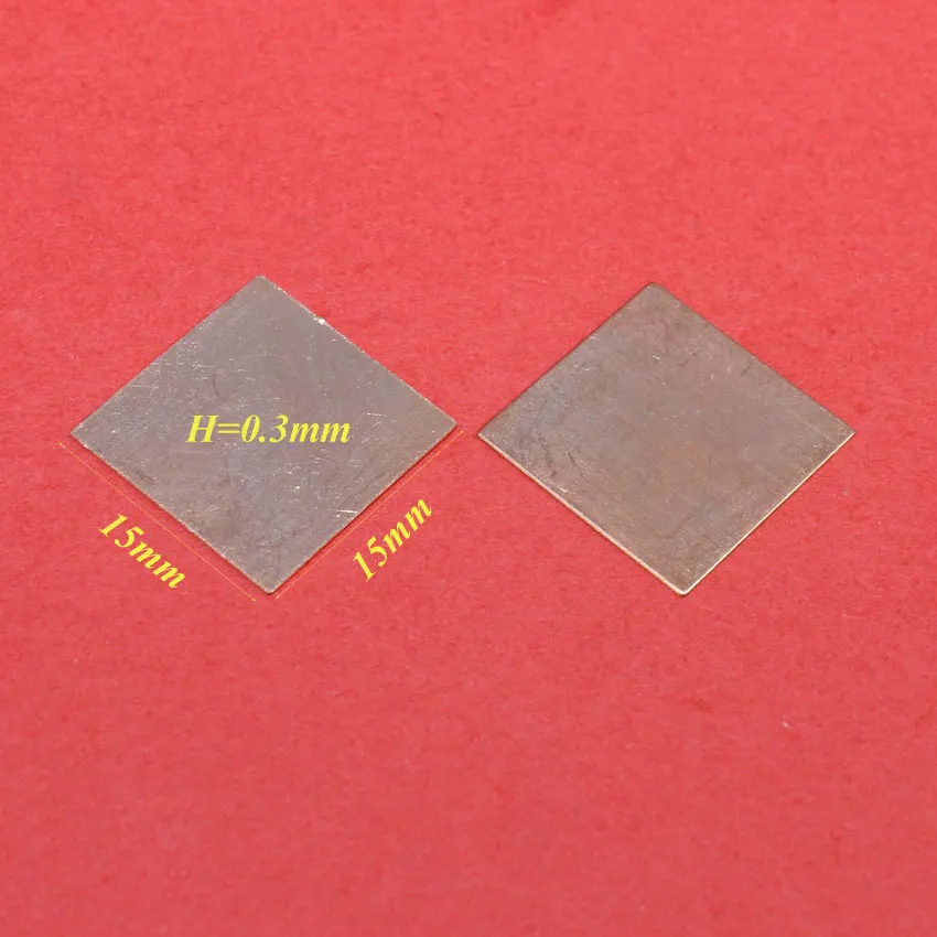 Теплоотвод ChengHaoRan 15x15x3/0 5/0 8/1 0/1 2/1 5 мм|sheets|sheet padsheet copper |