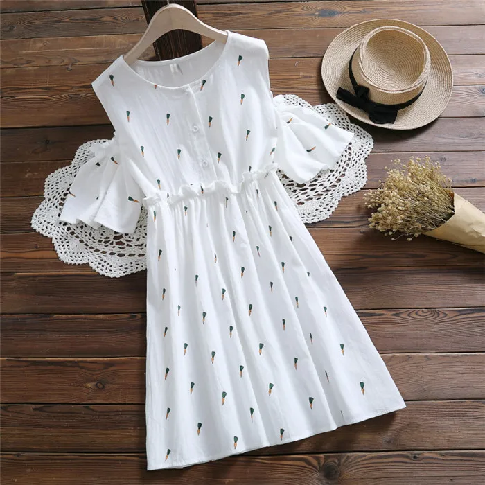 Японский Мори девушка летнее платье женская одежда женские с открытыми плечами