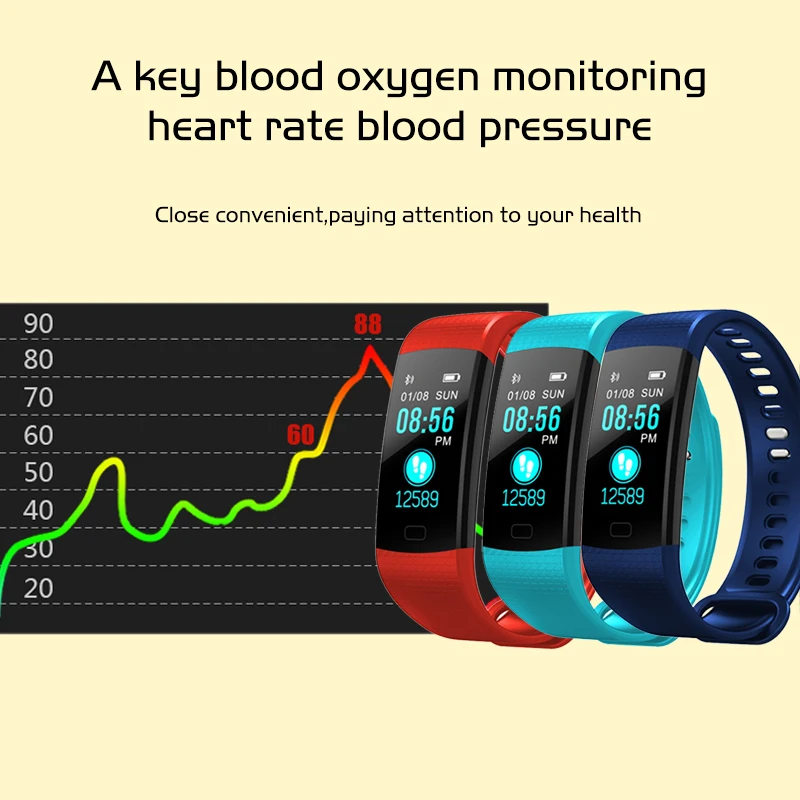 Bluetooth Смарт часы для мужчин браслет женщин цветной экран Y5 Smartband монитор