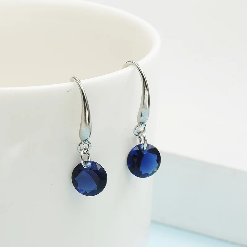 2018 Роскошные серьги-гвоздики для женщин 12 цветов круглые с кубической подвеска