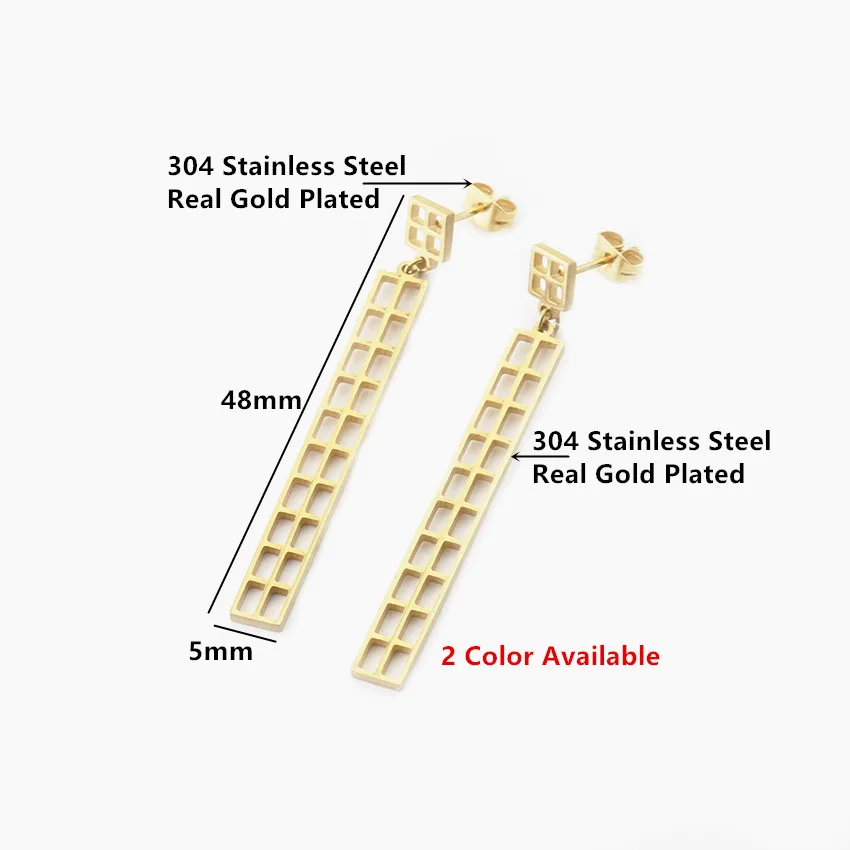 Тонкие полые длинный прямоугольник Серьги для Для женщин чешские ювелирные