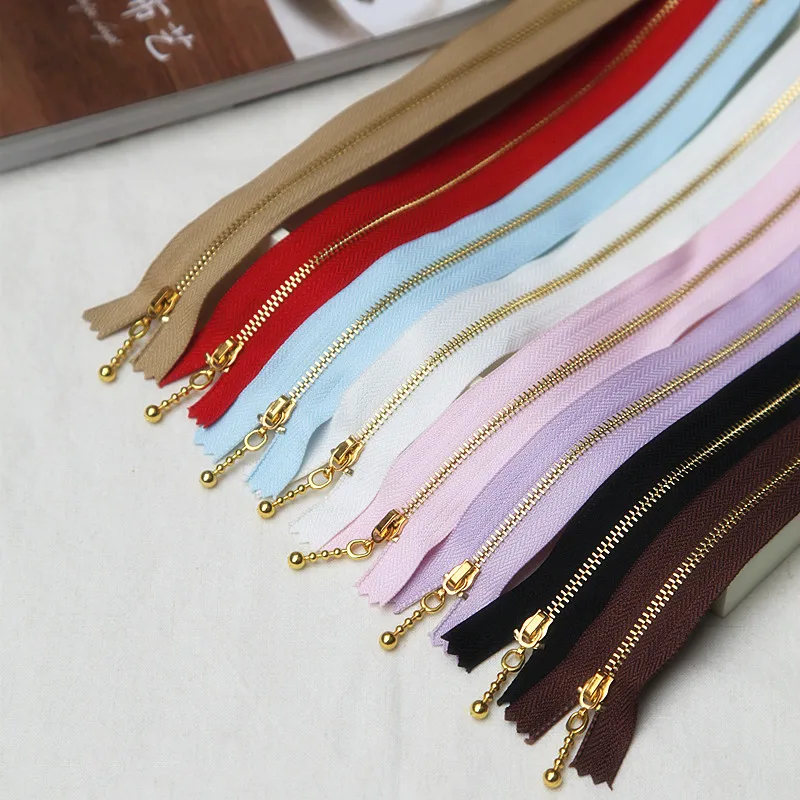 Оптовая продажа высокое качество 5 шт./лот медные молнии золотого цвета молния