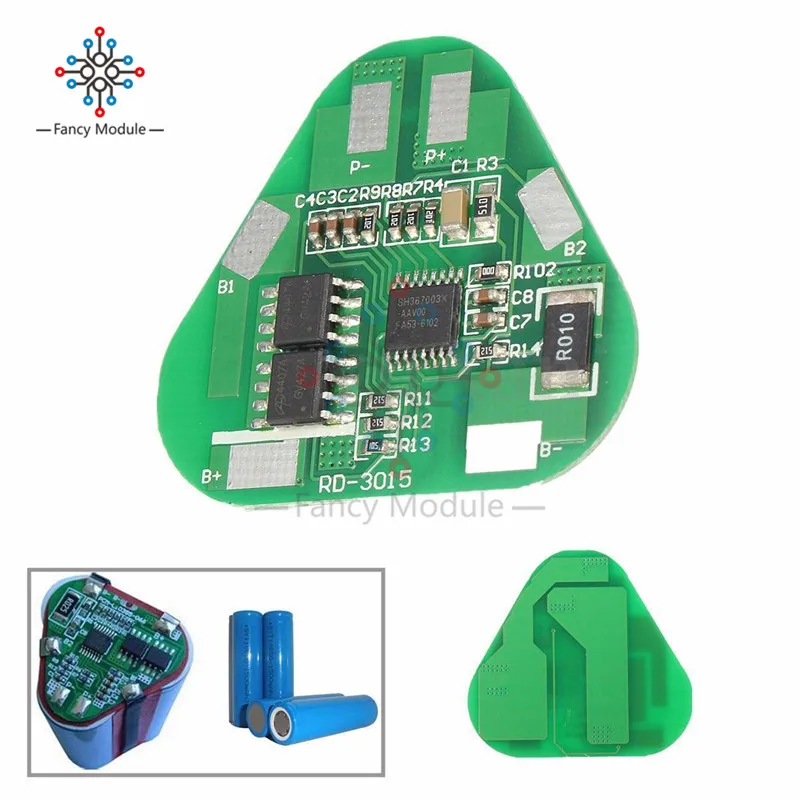 

3S Li-ion Lithium Battery Protection Circuit Board 3 Cell PCB 10.8V-12.6V 3S2P