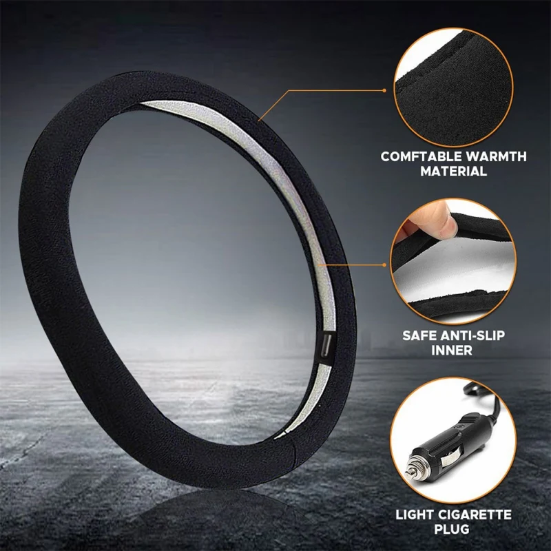 12 В электрическая крышка рулевого колеса автомобильный нагревательный чехол на