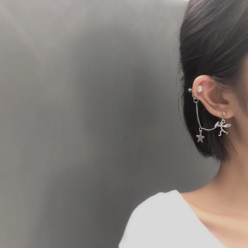 Винтажные женские серьги-клипсы в виде ангела Купидона новинка 2019 ювелирные