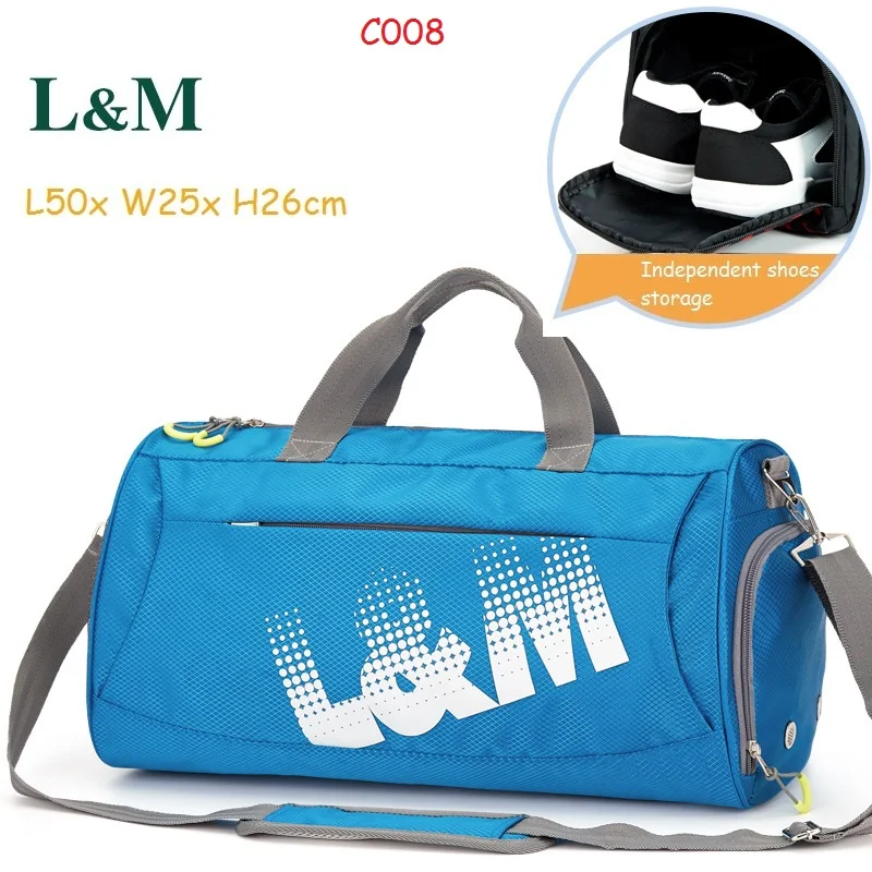 C008 Large L& M Профессиональная мужская женская сумка через плечо, спортивная сумка, большая вместительность, спортивные сумки, Дорожная Спортивная Сумка, прочная спортивная сумка, сумка для йоги - Цвет: C008 Large