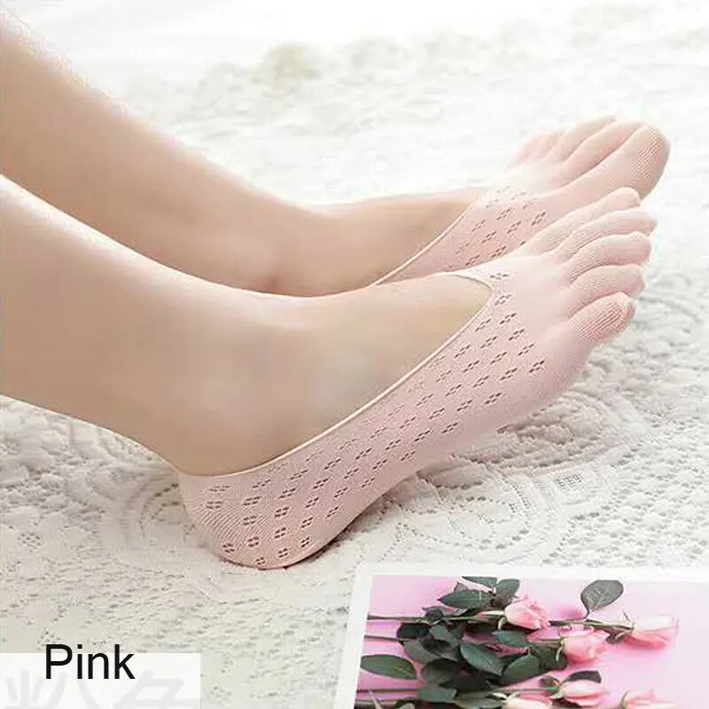 Женские носки с пятью пальцами мягкие повседневные спортивные невидимые низким