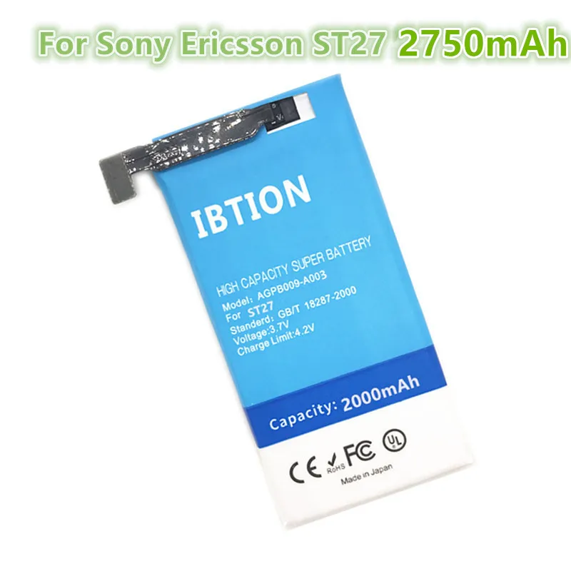 Ibtion 2750 мА/ч AGPB009 A003 мобильного телефона Батарея для sony Ericsson Xperia Go ST27i ST27A ST27 + номер