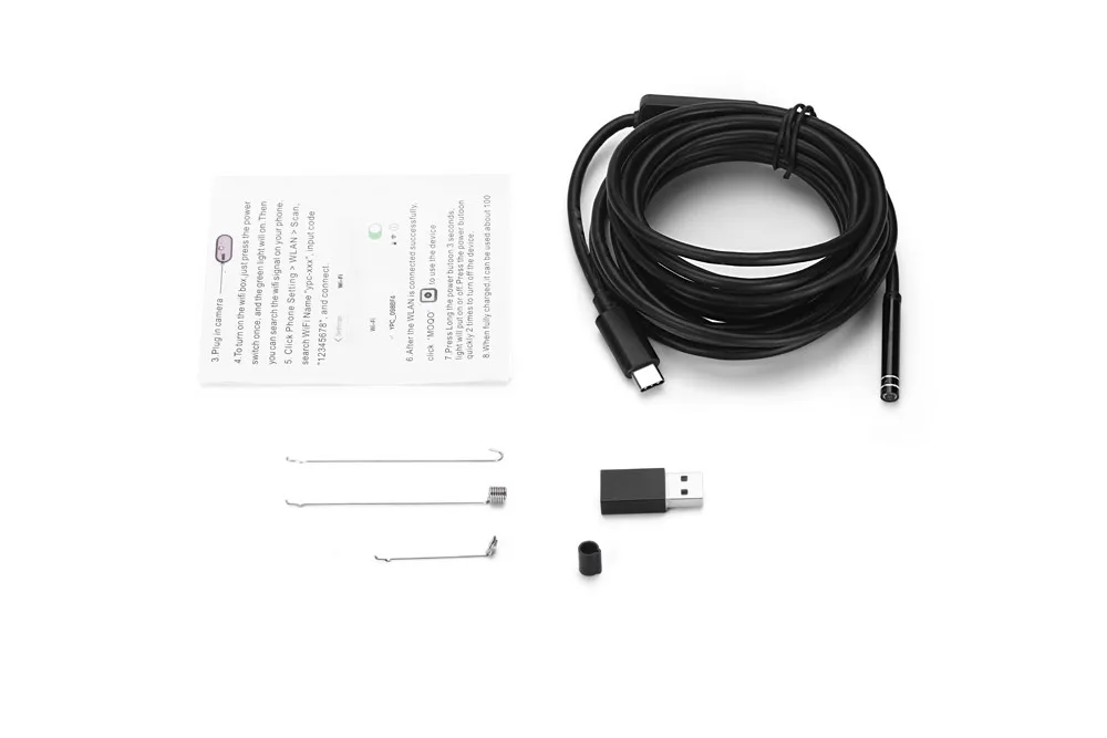 Android USB / TYPE-C эндоскопических исследований 5 мм Камера 8 светодиодный IP67