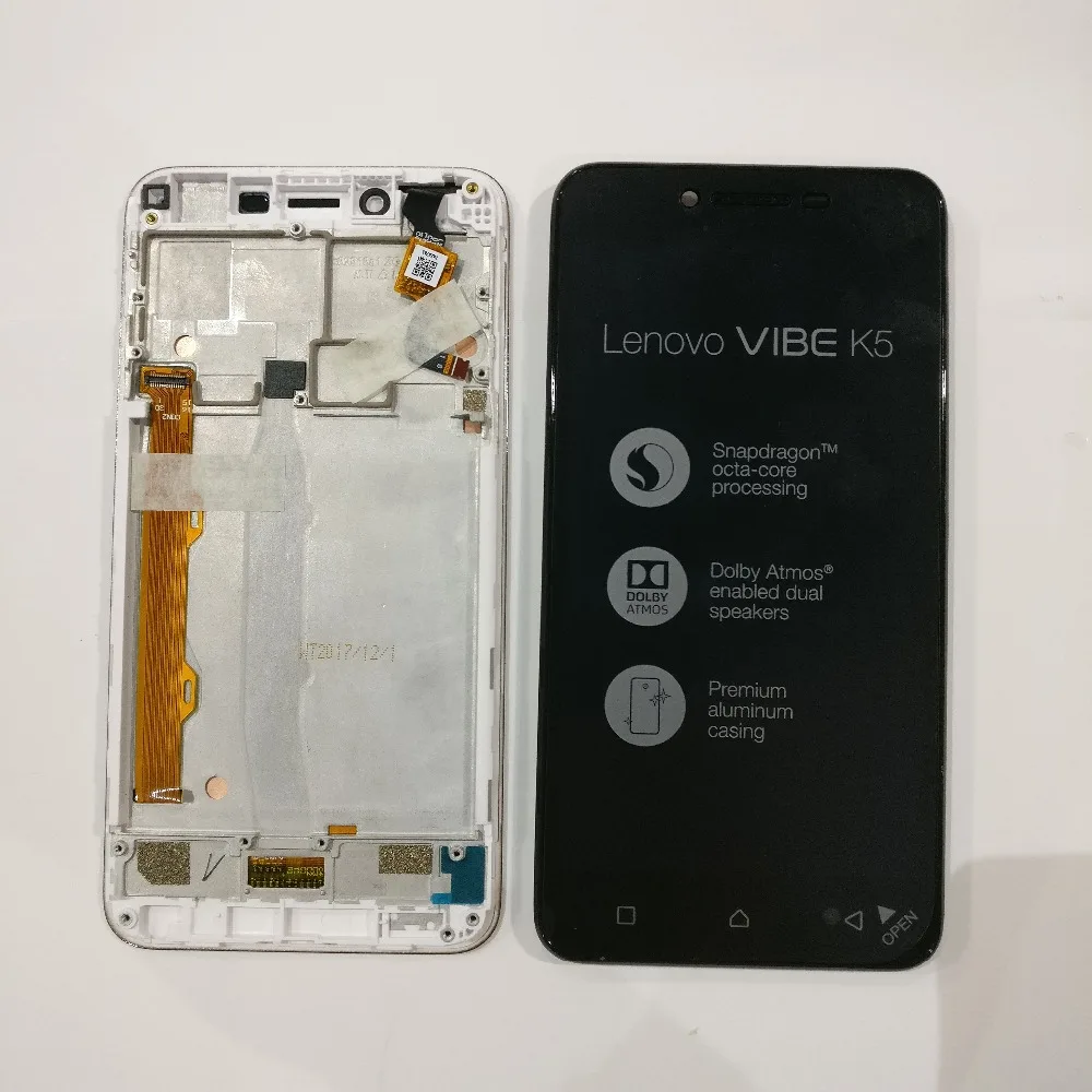 Для lenovo Vibe K5 A6020l37 A6020l36 A6020a40 K5 Plus A6020a46 Lemon 3 ЖК-дисплей+ кодирующий преобразователь сенсорного экрана в сборе с рамкой