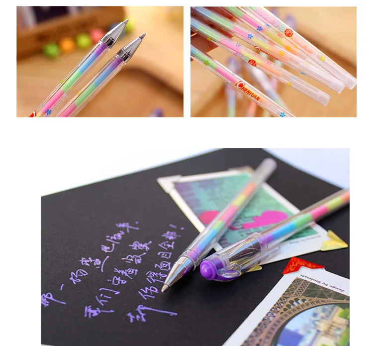 Kawaii Photo Ablum Pen 6 цветов в 1 акварель гелевая ручка Вода Мел Ручка для фотоальбомов DIY дневник в стиле скрапбукинг украшения для дома