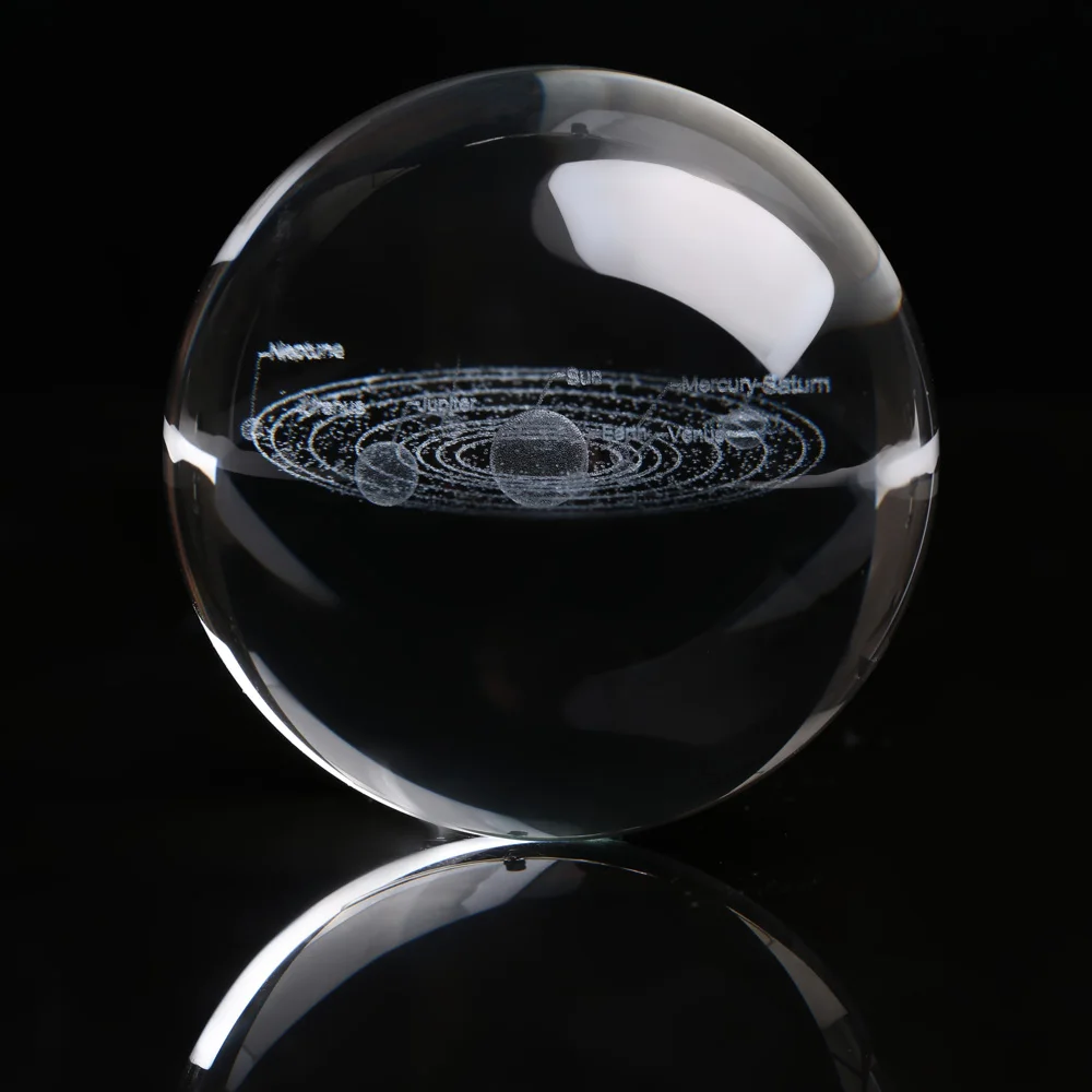 Solar System Ball Стеклянный шар с лазерной гравировкой Галактическая система шар солнечной системы шар для домашнего декора модный кварцевый шар модель планет 3D креативный - Цвет: Solar System Ball