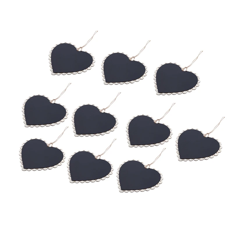 10 Pieces Mini Hanging Chalkboard Wood / Slate Black writable erasable Blackboard in Message board Woo | Канцтовары для офиса и