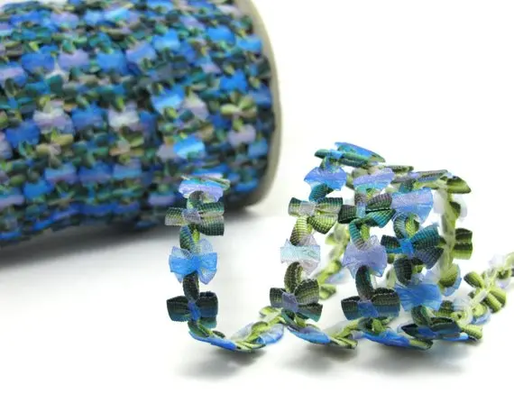 2 ярда цветная плетеная лента из рококо с принтом Омбре декоративная Цветочная