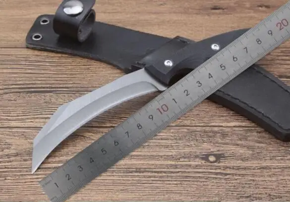 Серповидный нож D2 60 HRC karambit охотничий для кемпинга выживания с фиксированным