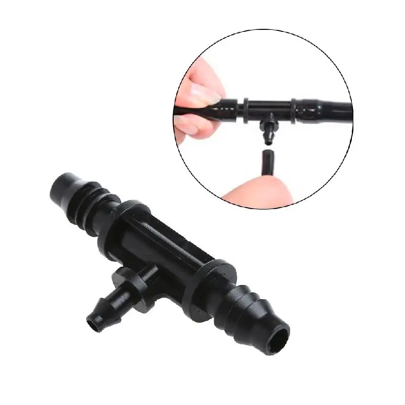 Новый 3 сторонний пластиковый колючий соединитель трубы шланг 4/7 мм 8/12 полива