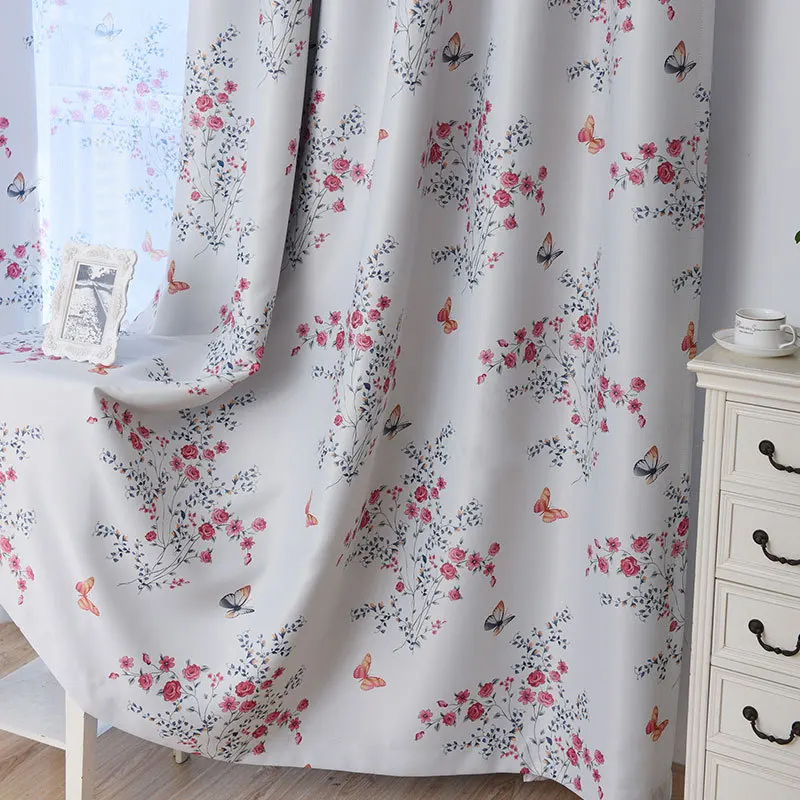 Пасторальный Cortinas плотные шторы для гостиная детская комната двери бабочка с