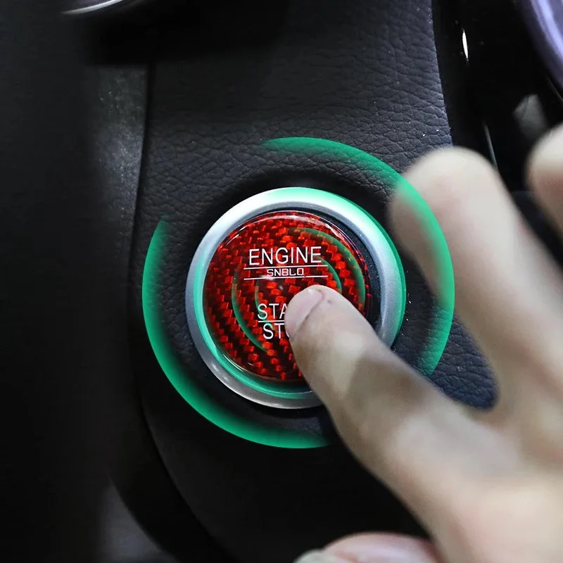 Наклейки кнопки запуска автомобильных ключей из углеродного волокна для Mercedes-Benz