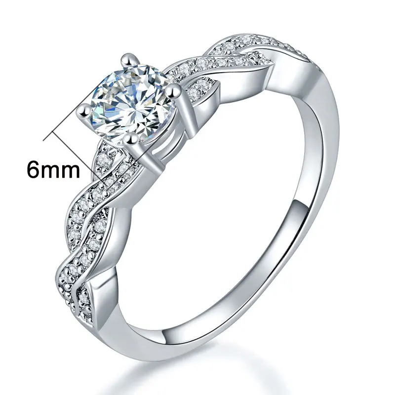 Модные FYM Женщин Вереа Pattern Наоящее Platinum Поытием ААА Корень Цион Брилантовое