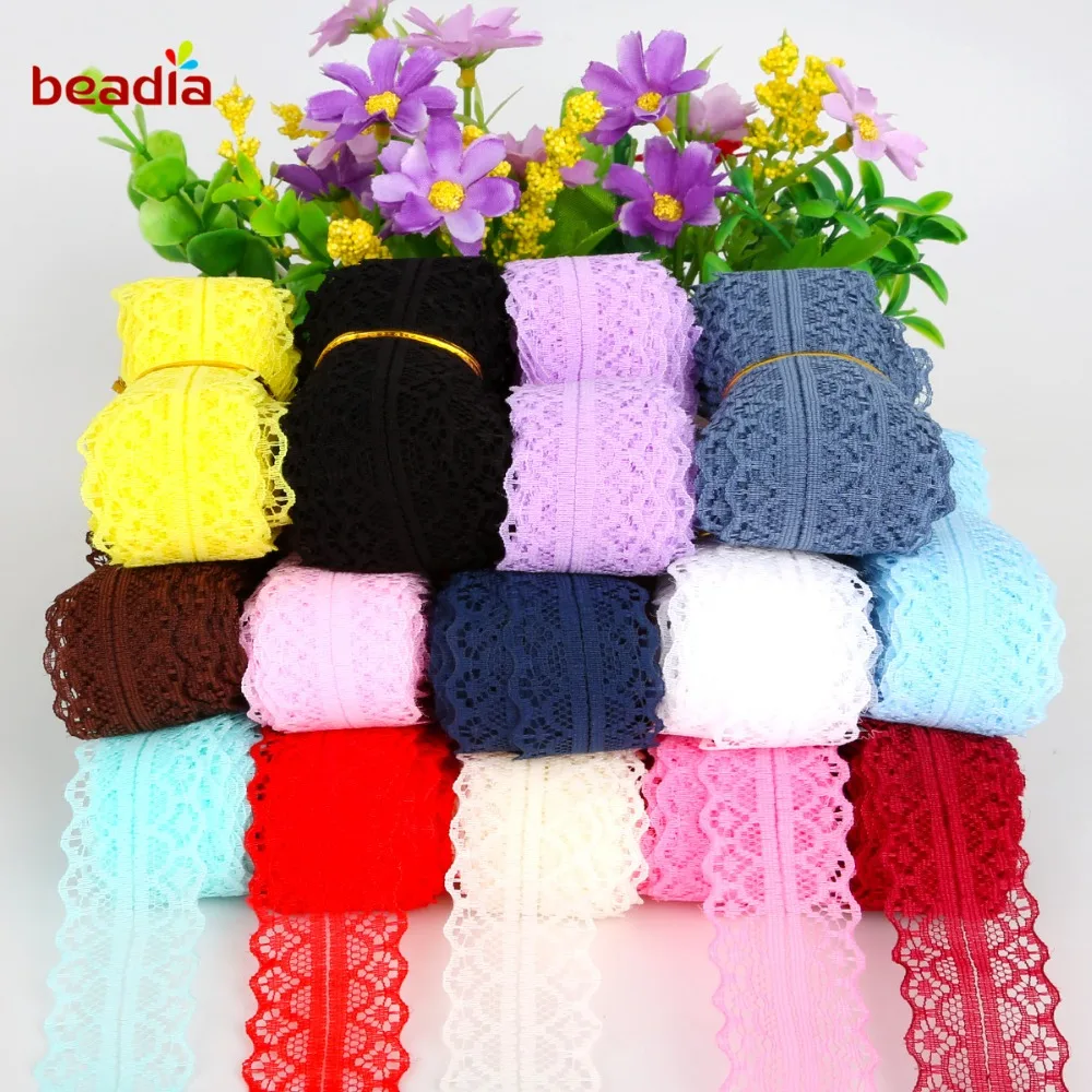 Высококачественная кружевная лента шириной 5 ярдов 28 мм вышитая сетчатая отделка