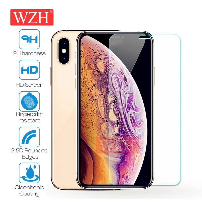 Закаленное стекло WZH для iPhone XS XR MAX Защитная пленка 8 X 7 6 6S Plus 5 SE 1 дюйма 2018|Бамперы| |