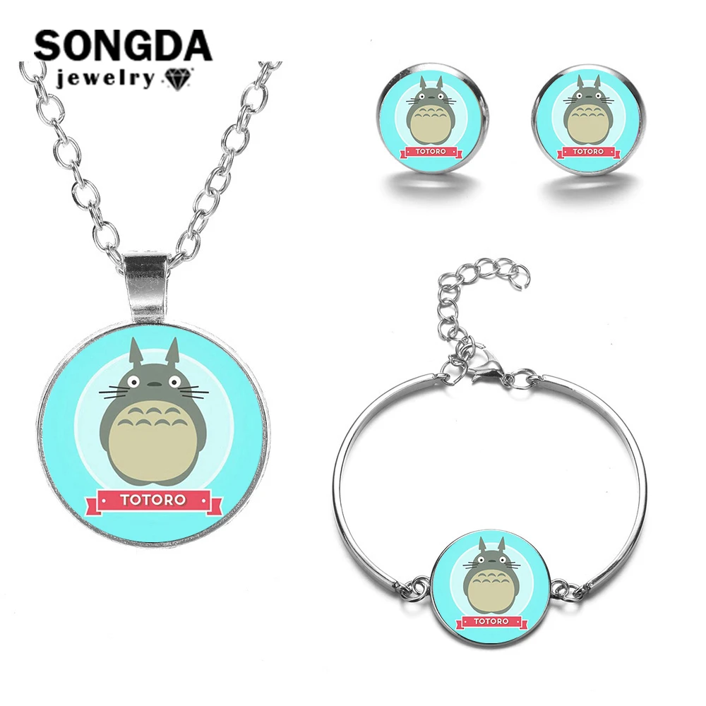 SONGDA miyazaki totoro Ювелирные наборы плакат в стиле аниме фильм 3D принт с украшением