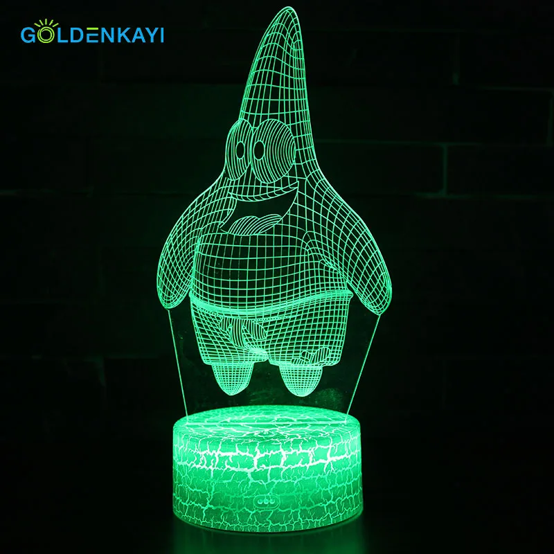 GOLDENKAYI 3D LED Оригинальное ночное освещение атмосфера визуальная лампа сенсорный